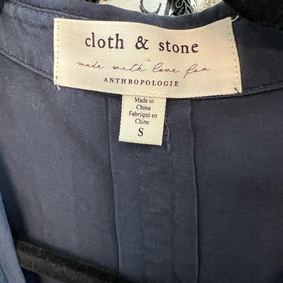 Cloth & Stone for Anthropologie long sleeve blouse - dark blue - Small - Picture 2 of 6